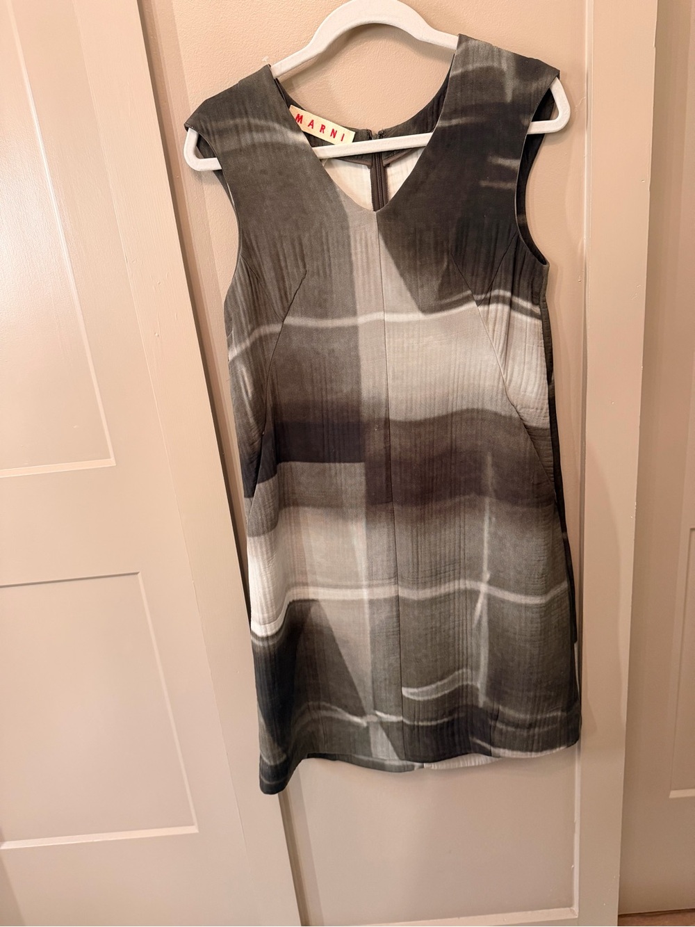 Marni Women's Sleeveless Gray Ombre Plaid Tunic